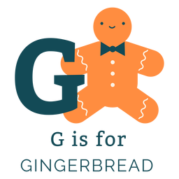 Letter g gingerbread alphabet PNG Design
