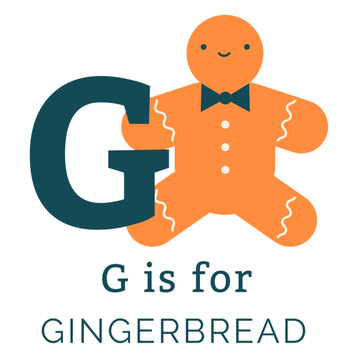 Letter g gingerbread alphabet PNG Design