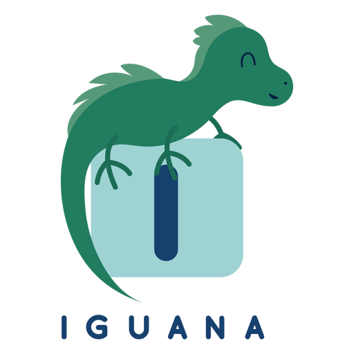 Letter i iguana alphabet