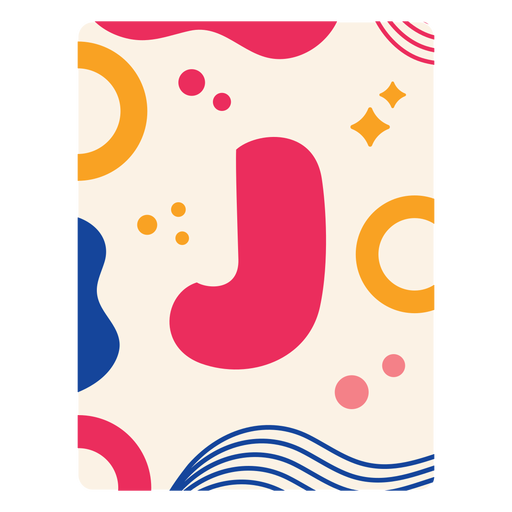Letter j flashcard PNG Design
