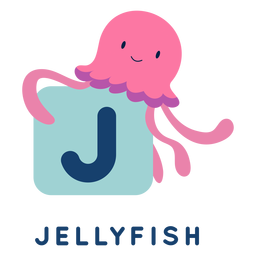 Letter j jellyfish alphabet PNG Design