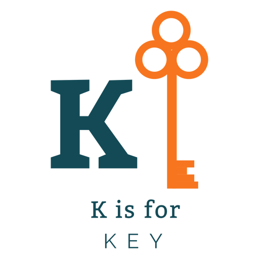 Letter k key alphabet PNG Design
