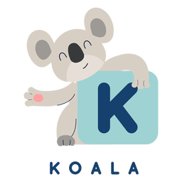 Alfabeto de letra k koala Diseño PNG
