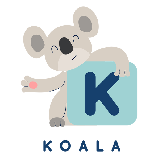 Buchstabe k Koala Alphabet PNG-Design