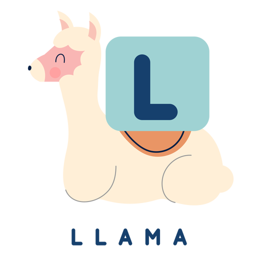 Alfabeto de letra l llama Diseño PNG