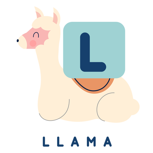 Letter l llama alphabet PNG Design