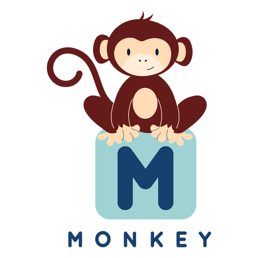 Letter m monkey alphabet
