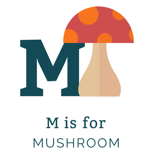 Letter m mushroom alphabet PNG Design