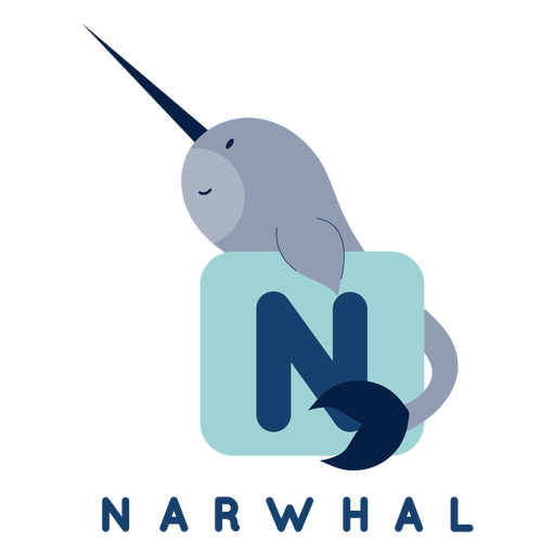 Buchstabe n Narwal-Alphabet PNG-Design