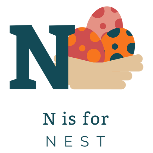 Letter n nest alphabet