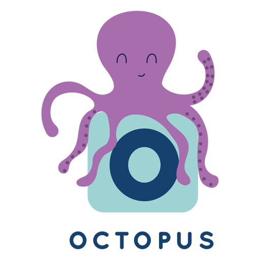 Letter o octopus alphabet PNG Design
