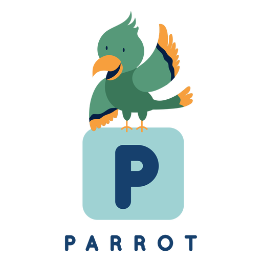 Letter p parrot alphabet PNG Design
