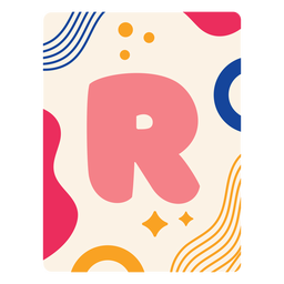 Letra r flashcard Desenho PNG