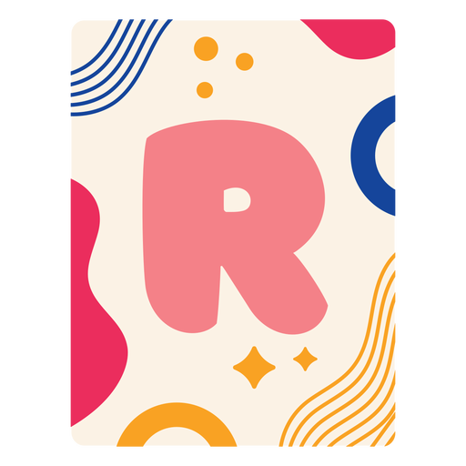 Letter r flashcard PNG Design