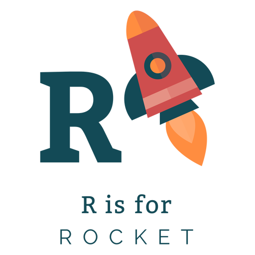Letter r rocket alphabet PNG Design