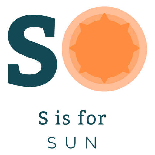 Alfabeto de letra s sol Diseño PNG