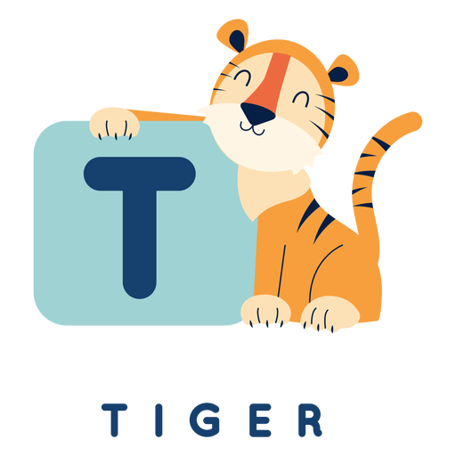 Alfabeto de letra t tigre