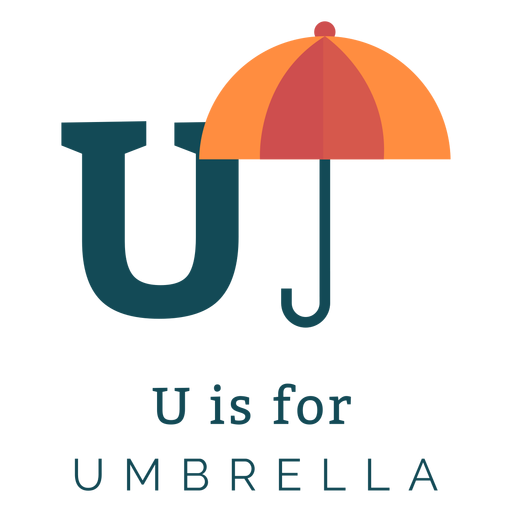 Letter u umbrella alphabet PNG Design