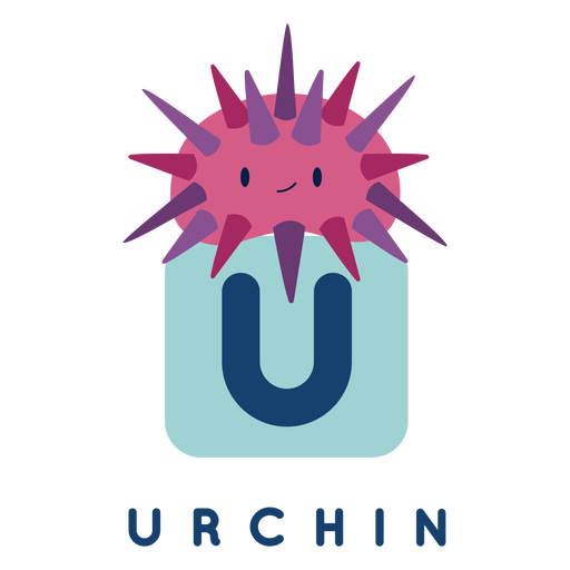 Letter u urchin alphabet PNG Design
