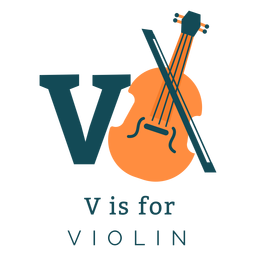 Alfabeto letra v violino Desenho PNG