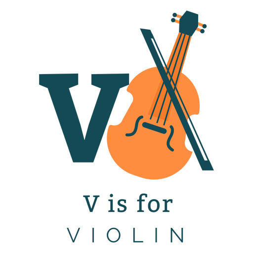 Alfabeto letra v violino Desenho PNG