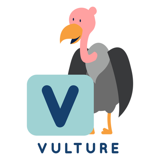 Letter v vulture alphabet PNG Design