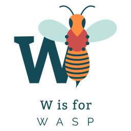 Letra w alfabeto de avispa Diseño PNG