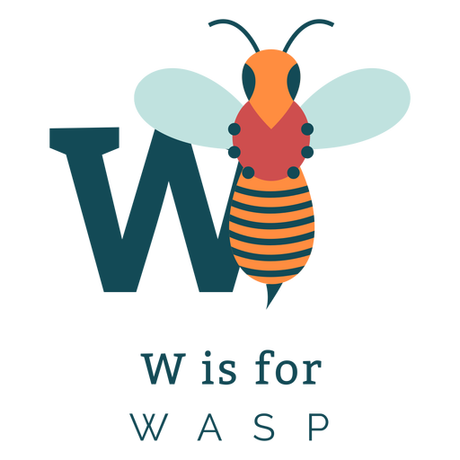 Letter w wasp alphabet PNG Design