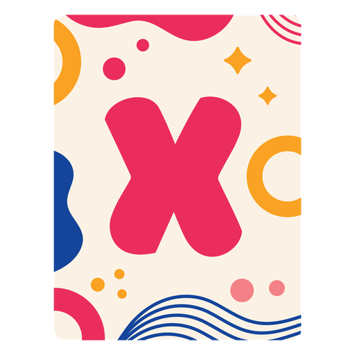 Letter x flashcard PNG Design