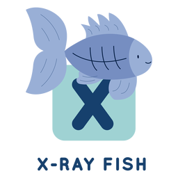 Letter x xray fish alphabet PNG Design