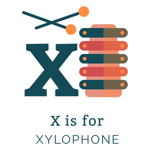 Letter x xylophone alphabet PNG Design