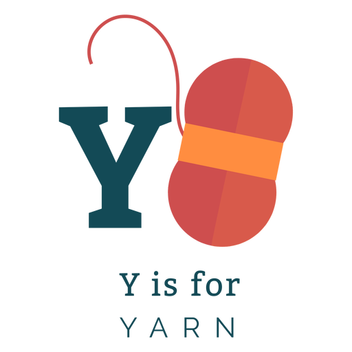 Letter y yarn alphabet PNG Design
