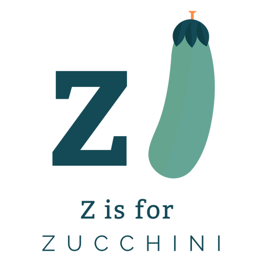 Letter z zucchini alphabet PNG Design