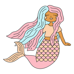 Ilustração de personagem sereia Desenho PNG