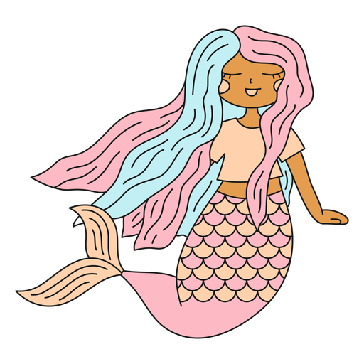 Meerjungfrau Charakter Illustration PNG-Design