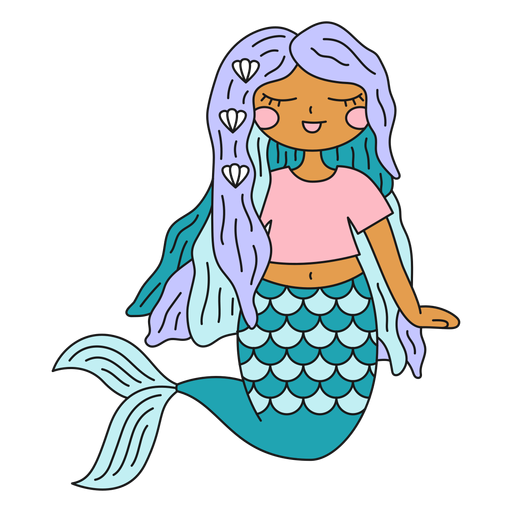 Meerjungfrau Muscheln Charakter Illustration