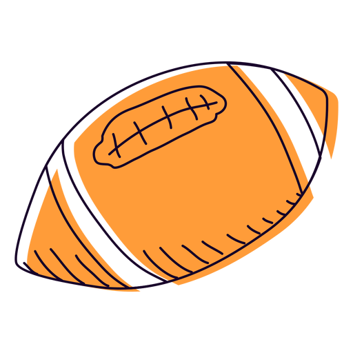 Orange football hand drawn PNG Design