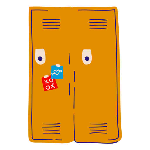 Orange locker hand drawn PNG Design