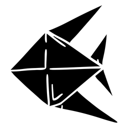 Origami pez negro Diseño PNG
