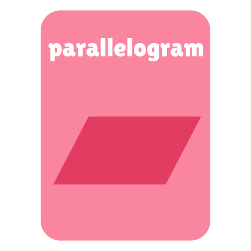 Flashcard em forma de paralelogramo