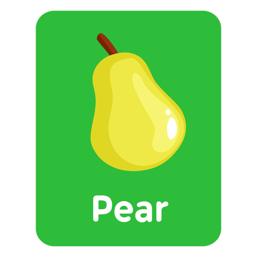 Pear vocabulary flashcard PNG Design