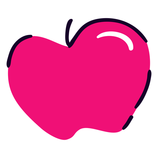 Pink apple flat PNG Design