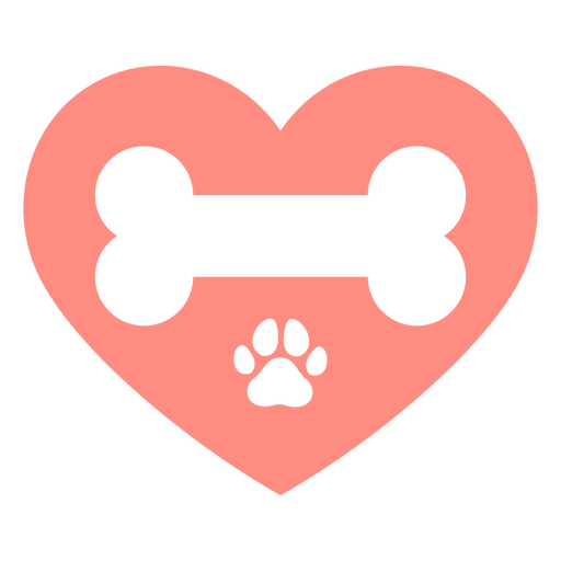 Pink heart bone dog footprint flat - Transparent PNG & SVG ...
