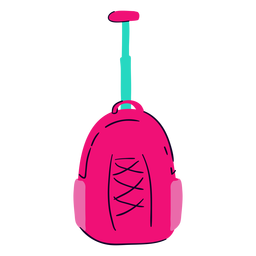 Mochila escolar rosa plana Desenho PNG