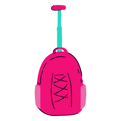 Pink school backpack flat PNG Design