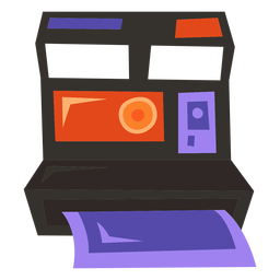 Black instant camera flat PNG Design