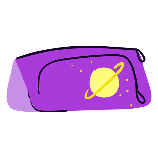 Purple pencil case flat PNG Design