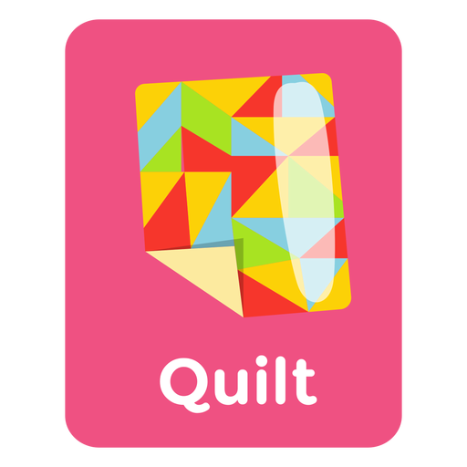 Quilt vocabulary flashcard Transparent PNG & SVG vector file