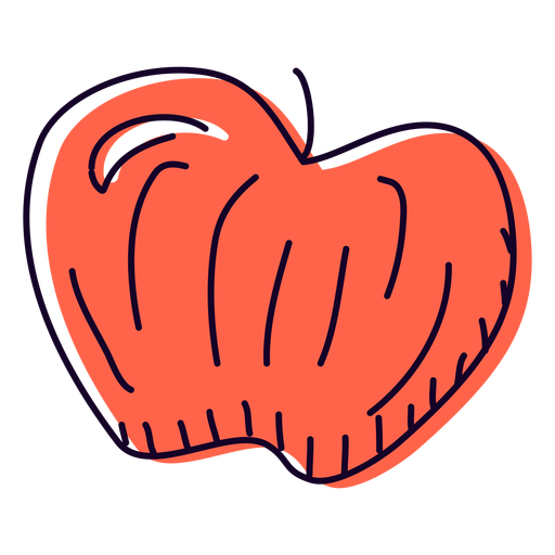 Dibujado a mano manzana roja Diseño PNG