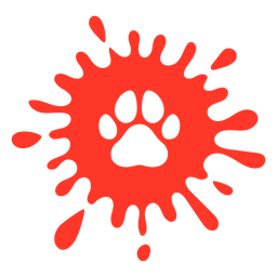 Red Splash Dog Footprint flach PNG-Design